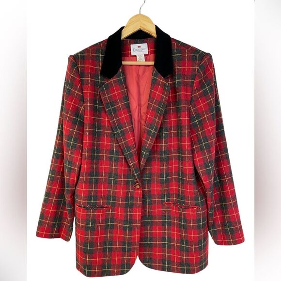 Courtenay Red Plaid Blazer. Size 16 - Picture 1 of 10